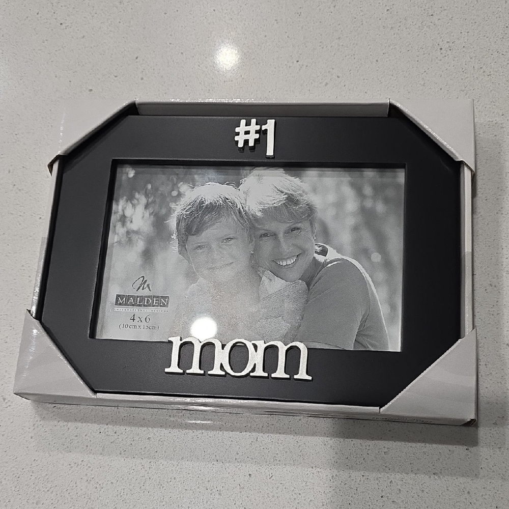 Malden #1 Mom Black and Silver Picture Frame